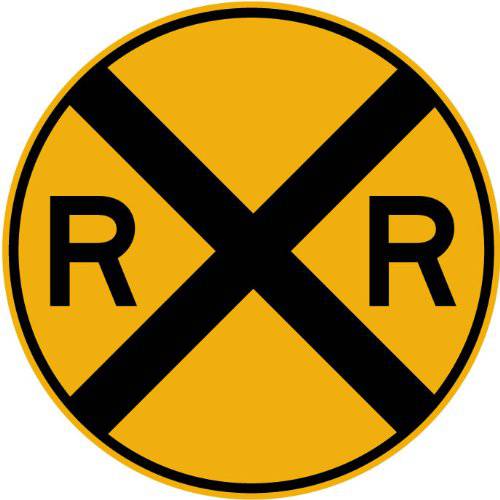 거리&  교통 표시 벽면 데칼, 도안 - 레일 로드 Crossing Symbol 표시 - 12 inch 탈부착가능 Graphic