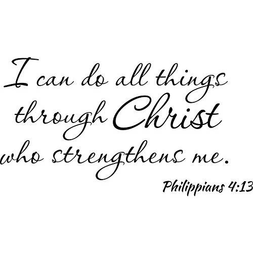 Empresal  벽면 데칼 I Can Do 모든 Things Through Christ Who 강화 Me Philippians 4:13 성경 구절 인용문