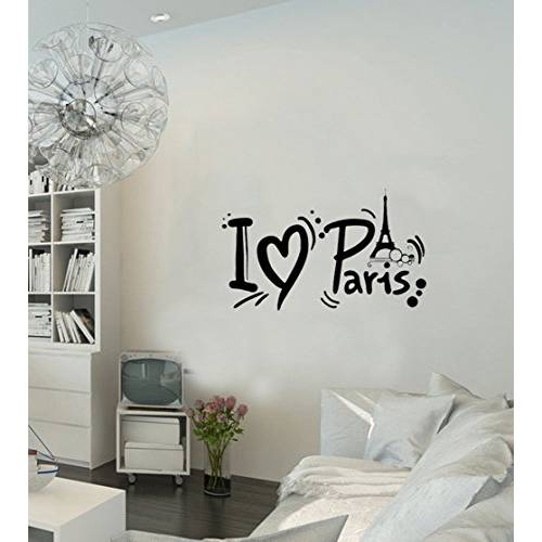 Paris 벽면 데칼,스티커 프렌치 France Paris Eiffel 타워 Paris 감동적인 벽면 스티커 문구,인용구 벽면 데코,장식 장식,데코 벽면 데칼,도안 for Girls Room
