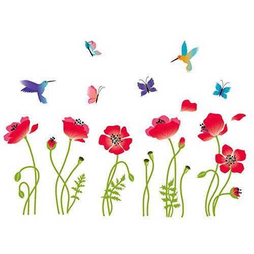Radiant Poppies 장식용 껍질&  스틱, 스틱형, 썬스틱 벽면 아트 스틱, 스틱형, 썬스틱er 데칼,도안