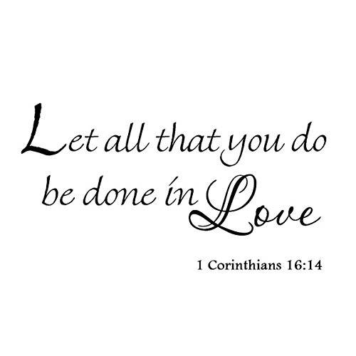 Let 모든 That You Do Be Done in Love 1 Corinthians 16:14 비닐 벽면 아트 종교적인 Faith 홈 데칼 장식,데코 Christian 인용문 성경 Scripture 벽면 데칼,도안