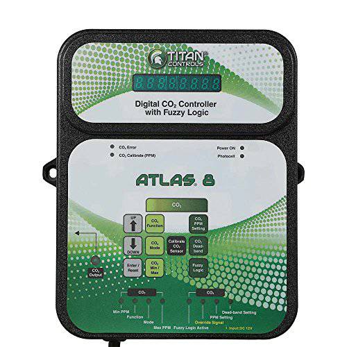 Titan Controls HGC702853 클래식 Series Atlas 8-Digital CO2 컨트롤러 with 투명 Logic, 120 볼트, 블랙