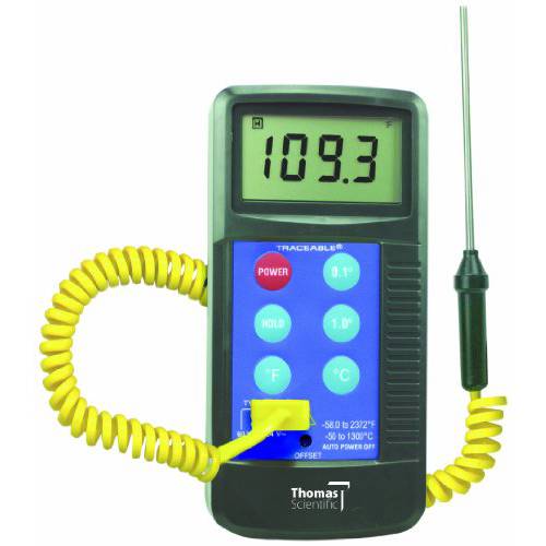 Thomas - 4425 Traceable Workhorse 조리온도계, 타입 K 온도센서, 열전대, thermocouple, -58 to 2372 도 F, -50 to 1300 도 C, 탐침,탐색기 레인지 (Supplied 유닛) -45 to 230 도 C, Accepts 모든 타입 K Probes