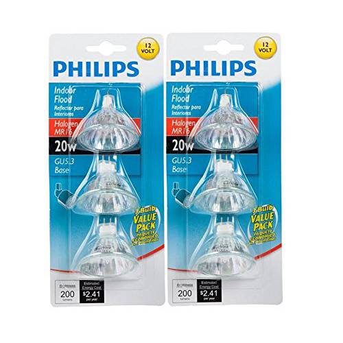 Philips 415687 실내 홍수 20-Watt MR16 12-Volt 라이트 Bulbs 3Pk x2