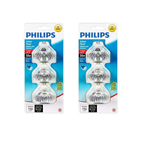 Philips 415802 야외,경치 and 실내 홍수 50-Watt MR16 12-Volt 전구, 3-Pack x 2