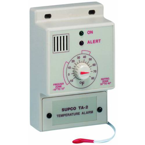 Supco TA2 싱글 세트 Point 온도 Alarm, -10 to 80 도 F, 120 VAC