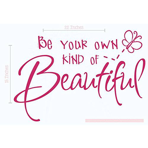 Be 개인 kind of 아름다운 핫 핑크 벽면 Vinyl Saying 스티커 22x15