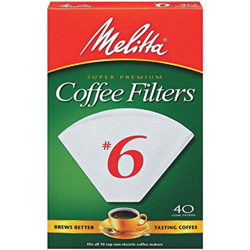 Melitta 원뿔형 커피 용수필터,물필터,여과기,필터, 내츄럴 brown, No. 6, 40-Count 용수필터,물필터,여과기,필터 Pack of 2 (80 용수필터,물필터,여과기,필터 Total)