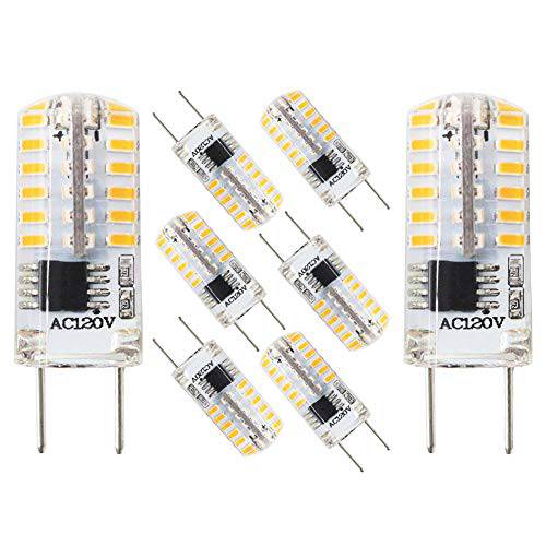 G8 LED 전구 디머블, 밝기 조절 가능 3 Watt 호환 to 20W-25W T4 JCD Type 할로겐 Bulbs, Bi-Pin G8 Base, AC110V-120V Daylight 화이트 6000K 용 언더 Counter,  찬장부착형, 부착형 라이트닝 (8 Pack)