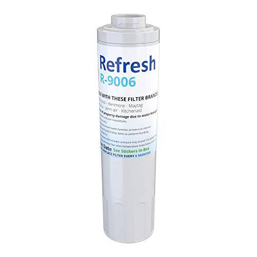 Refresh R-9006-S 교체용 냉장고 용수필터, 물 필터, 정수 필터 for Maytag PUR 필터 4, 월풀 EDR4RXD1, EveryFilter 4, UKF8001AXX-750, 4396395, 정화 II and Kenmore 469006, 46 9006, 9006 (1 팩)