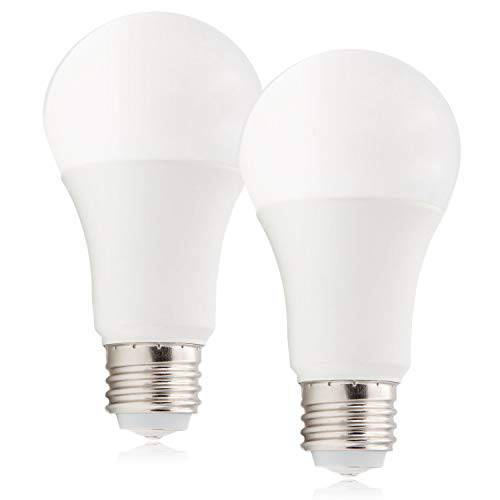 Maxxima 3-Way LED A19 전구, 40W/ 60W/ 100W Equivalent, 600-1200 - 1800 Lumens, 2700K Warm 하얀 - 3 밝기 조절 (2 Pack)