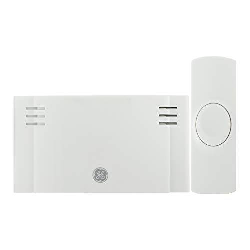 GE 무선 Doorbell Kit, 2 Melodies, 1 Push Buttons, 4 볼륨 Levels, 150 Ft. Range, Mountable, White, 19247, Battery-Operated Receiver, 2 Each