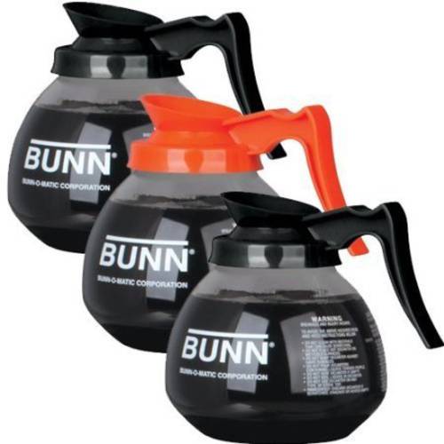 BUNN 커피포트 Decanter/ Carafe, 2 블랙 레귤러 and 1 오렌지 Decaf, 12 Cup Capacity, 세트 of 3 (BP05)