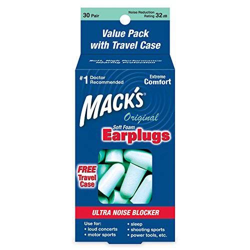 Mack’s Original,오리지날 소프트 폼 Earplugs, 30 쌍,세트 Value 팩, 마스크, 마스크팩 - 32dB Highest NRR, Comfortable 이어플러그, 귀마개 for Sleeping, Snoring, Work,  여행&  화려한 Events, Teal 그린