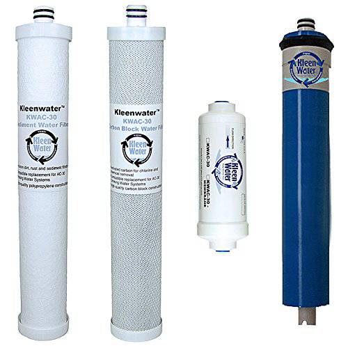 KleenWater KWAC-30, LC-50 교체용 for Culligan AC-30, LC-50 and AC-50 Filters, KleenWater 카트리지 and Membrane, 세트 of 4