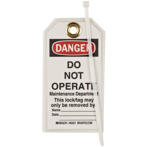 Brady  위험 - Locked Out - Do Not Operate - Unauthorized 리무버... 태그,  헤비듀티 폴리에스터, 5-1/ 2 높이, 3 폭 (팩 of 25)