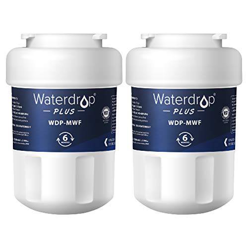 WaterMWF 냉장고 용수필터, 물 필터, 정수 필터, 교체용 GE 스마트 워터 MWF, MWFINT, MWFP, MWFA, GWF, HDX FMG-1, GSE25GSHECSS, WFC1201, RWF1060, 197D6321P006, Kenmore 9991, r-9991, 2 필터