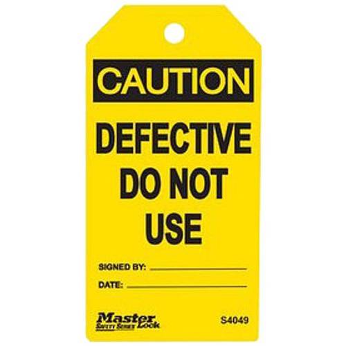 Master Lock Caution - Do Not 사용 - Defective Tag, Plastic, 5-3/ 4 Height, 3 폭 (Pack of 6)