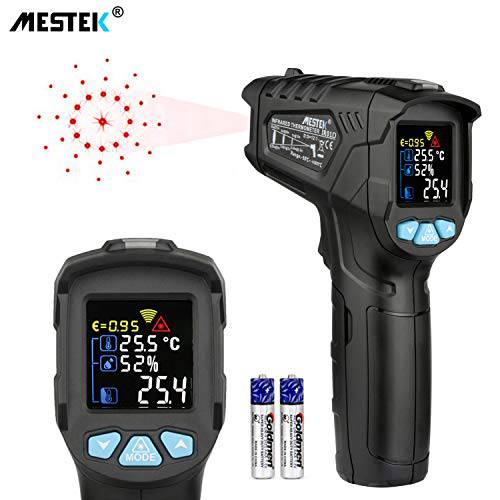 Infrared 조리온도계 온도 Gun MESTEK Non-Contact 레이저 디지털 Thermometers with 컬러 LCD 스크린 -58℉~1472℉(-50℃~800℃) 조절가능 Emissivity Humidity(Not 정확한 for 인간 Temperature)