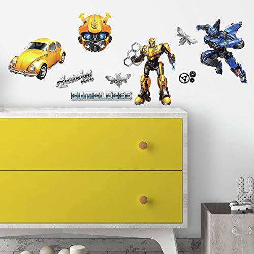 RoomMates Transformers Bumblebee 벗기고 And 스틱 벽면 데칼,도안, 옐로우, 블루, 블랙