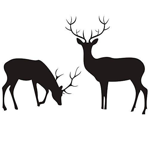 Home Find ( 블랙 37 인치 x 25 인치) Deer Buck and Doe 세트 of 2 Vinyl 데칼,도안 Reindeer Wilderness Scene 벽면 스티커 생활 Room 소파 Background 아트 벽면 데칼,도안 축제,페스티벌,파티 Christmas 벽면 Ornaments