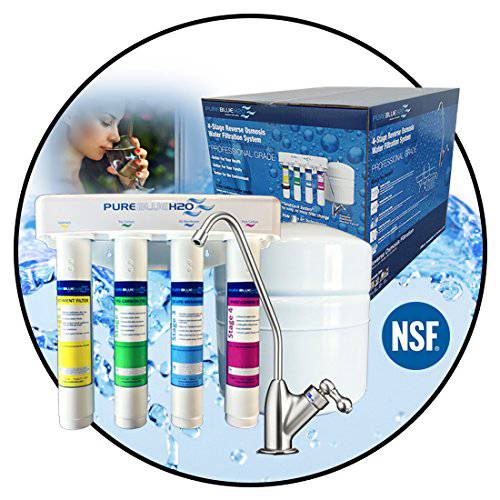 Pure Blue H2O Four 무대 Reverse 삼투 Water Filtration 시스템