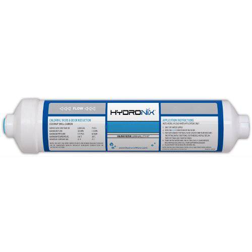 Hydronix ICF-10Q Inline Reverse 삼투 Post,  냉장고&  얼음,아이스 코코넛 GAC 용수필터, 물 필터, 정수 필터 2000 Gal, 1/ 4 퀵 연결