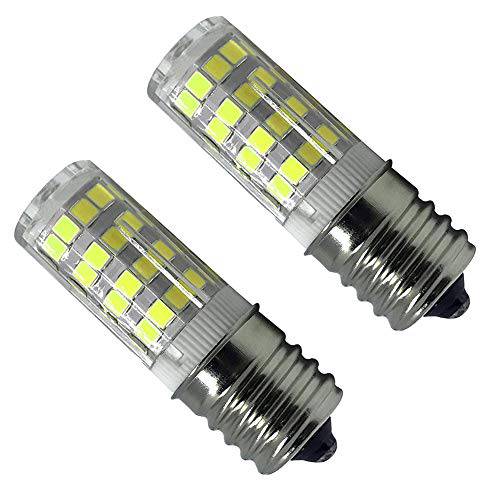 E17 LED T7 T8 중급자용 베이스 LED 기구 전구 Lightbulb, 밝기조절가능, 4W (40W 할로겐 전구 호환), 일광 화이트 6000K.110 volt-130v, 세라믹 E17 LED 전구 전자레인지 오븐 Appliance（Pack of 2）