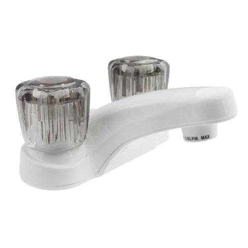 Dura Faucet DF-PL700S-WT RV 화장실 Faucet with 그을린 아크릴 노브 (White)