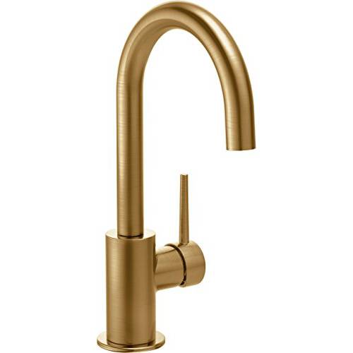 Delta FaucetTrinsic Single-Handle Bar-Prep 부엌, 주방 싱크대 Faucet, 샴페인  Bronze 1959LF-CZ