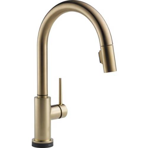 Delta Faucet Trinsic Single-Handle 터치 부엌, 주방 싱크대 Faucet with 풀 다운 스프레이,향수,콜론,코롱er, Touch2O Technology and 마그네틱, 자석 탈부착 스프레이,향수,콜론,코롱 Head, 샴페인  Bronze 9159T-CZ-DST