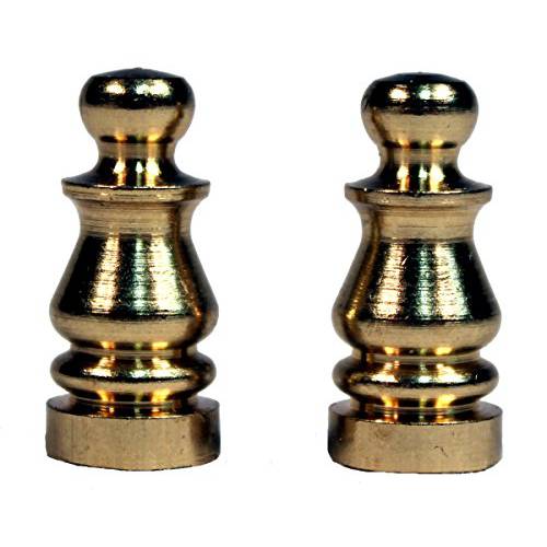 Creative Hobbies ELY505 솔리드 Brass Finial for 램프 Shades, 1 Inch 키큰 -Pack of 2