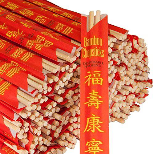 Royal Palillos UV Treated 120 Sets 고급 일회용 Bamboo 젓가락 Sleeved and Separated