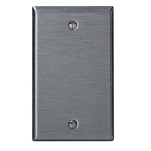 Leviton 84014 003-000 1-Blank 스탠다드 사이즈 벽면 Plate, 1 Gang, 4-1/ 2 in L X 2-3/ 4 in W 0.187 in T, Smooth, 1-Pack, 스테인레스 스틸