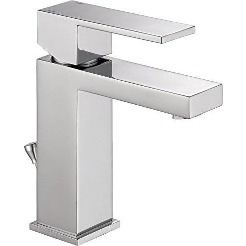 Delta Faucet 모던 싱글 홀 Bathroom Faucet, 싱글 손잡이 Bathroom Faucet Chrome, Bathroom 싱크대 Faucet, 배수구,배출구 조립품, Chrome 567LF-PP