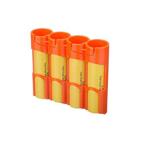 Storacell SL18650ORG by Powerpax SlimLine 18650 배터리 Caddy, Orange, 꽂이,보관 4 Batteries (Not Included)
