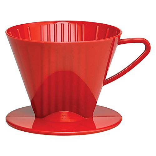 HIC 커피 필터 Cone, Red, 넘버 2-Size 필터 브루어스,브루어리,브루어 2 to 6-Cups