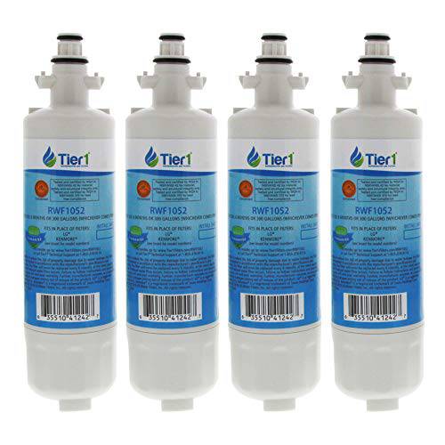 Tier1 교체용 for LG LT700P, ADQ36006101, ADQ36006102, Kenmore 46-9690, 469690 냉장고 용수필터, 물 필터, 정수 필터 4 팩