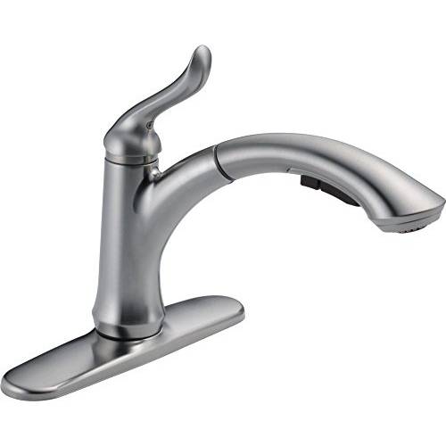 Delta Faucet Linden Single-Handle 부엌, 주방 싱크대 Faucet with 풀 Out Sprayer, Arctic 스테인레스 4353-AR-DST