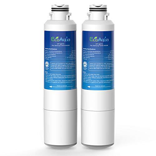 EcoAqua EFF-6027A 교체용 필터, 호환가능한 삼성 DA29-00020B, DA29-00020A, HAF-CIN/ Exp, 46-9101 냉장고 용수필터, 물 필터, 정수 필터, 2 팩