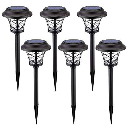 Solpex 6 팩 태양광 통로 라이트 Outdoor, 하이 Lumen 자동 Led for Patio, 마당 잔디 and Garden(Stainless Finished, Warm White)