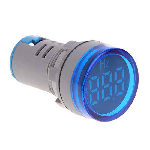 OTGO 22mm LED 디스플레이 AC 프리퀀시 미터 Electricity Hertz 인디케이터 Hz Pilot 라이트, 측정 레인지 20-75Hz (블루)
