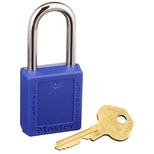 Ideal 44-912 세이프티,안전 Lockout 맹꽁이자물쇠,통자물쇠,자물쇠, 블루, 1-1/ 2 in. 걸쇠 클리어런스, 1/ 4 in. 걸쇠 (카드 of 1)