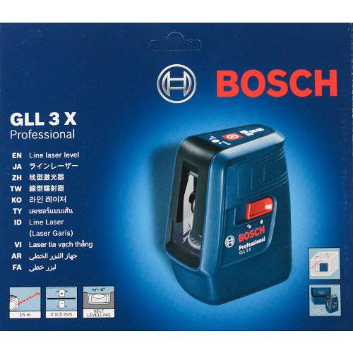 Bosch GLL 3X 프로페셔널 크로스 Line 레이저 레벨 with 3 lines by Bosch 프로페셔널