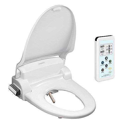 SmartBidet SB-1000 전기,전동 비데 의자 Elongated Toilets  리모컨, 원격- 전자제품 Heated 변기 의자 Warm 에어 드라이어, 드라이기 and 온도 컨트롤 워시 기능 (화이트)