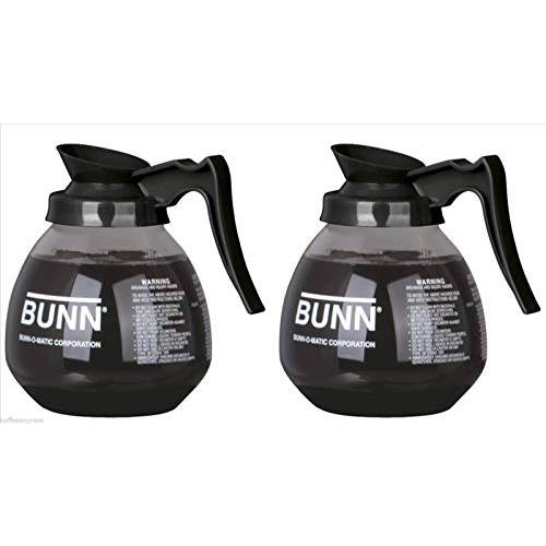 BUNN 글래스 커피포트 Decanter/ Carafe, Regular, 12 cup Capacity, Black, 세트 of 2