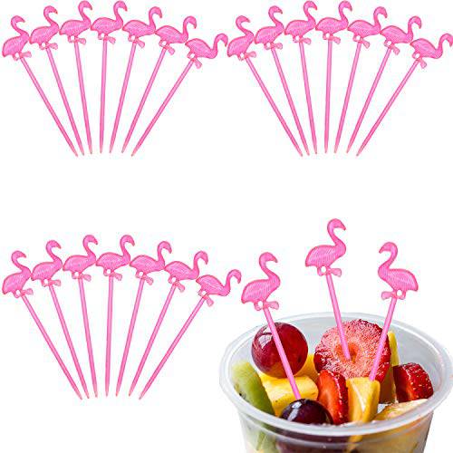 300 Pieces Plastic 추천 칵테일안주,디저트 추천 Appetizer 추천 Plastic 음료 추천 for 트로피칼 Party 데코레이션,데코,장식 and 문구용품 (Flamingo Shape)