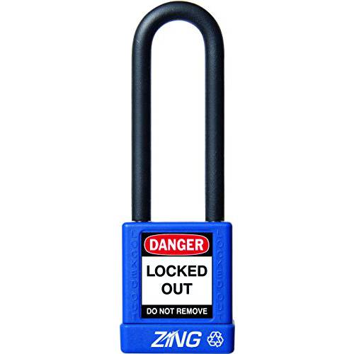 ZING 7048 RecycLock 세이프티,안전 맹꽁이자물쇠,통자물쇠,자물쇠, 키,열쇠 여러, 3 걸쇠, 1-3/ 4 바디, 블루