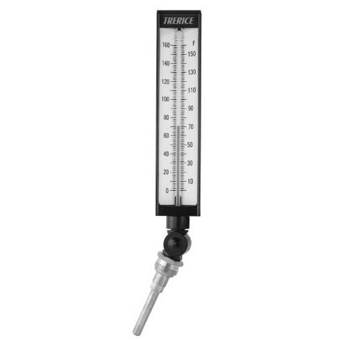 Trerice BX9140304 조절가능 앵글 산업용 Thermometer, 9 케이스, 3.5 알루미늄 stem, 0-160˚F