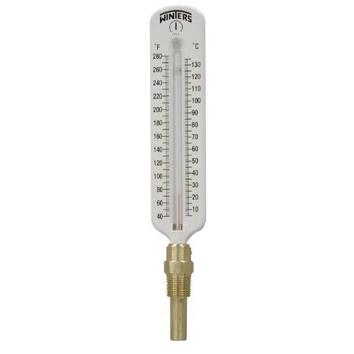 Winters TSW Series 알루미늄 이중 저울 온수 Thermometer, 저울 Type, 8 Scale, Straight, 40-280 F/ C 레인지